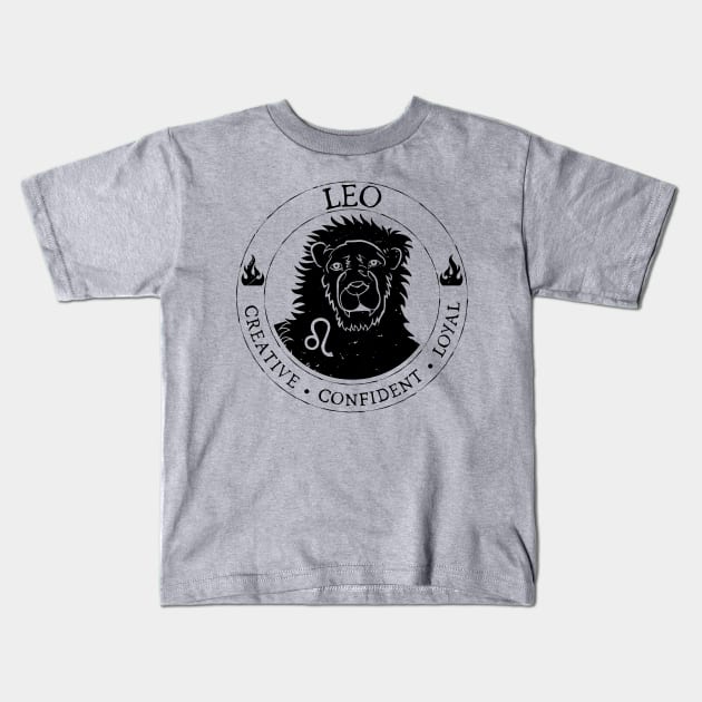 Leo Zodiac Birthday Star Sign Zodiac Gift Kids T-Shirt by atomguy